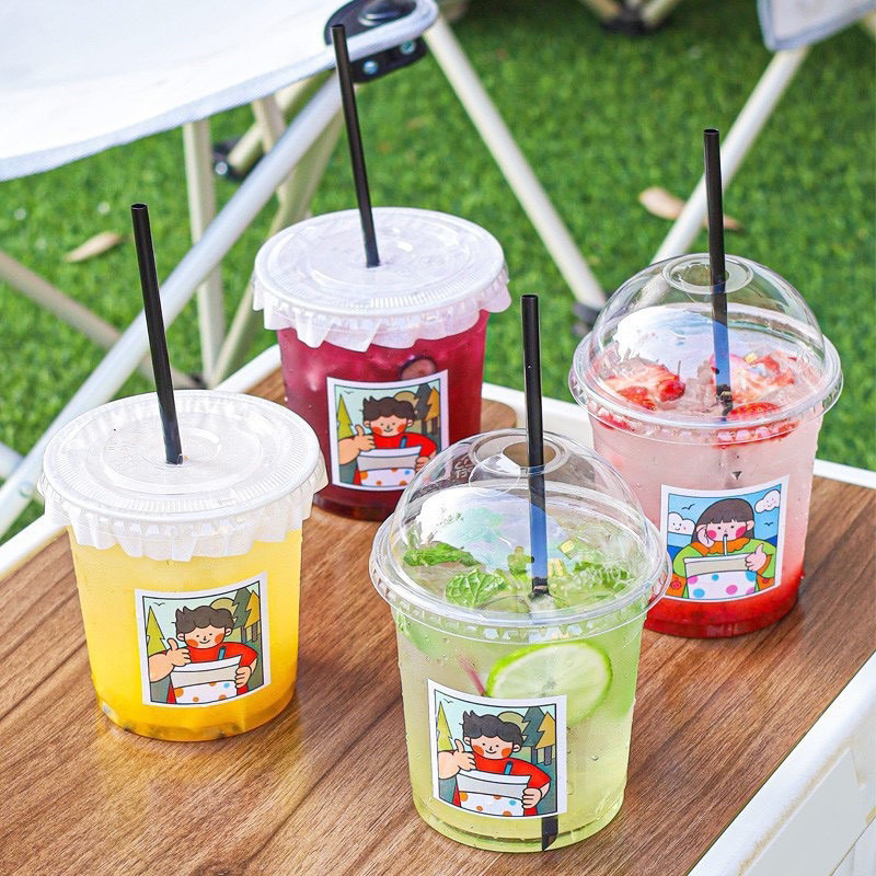 Ly pet lùn 550ml siêu cute set 100 ly