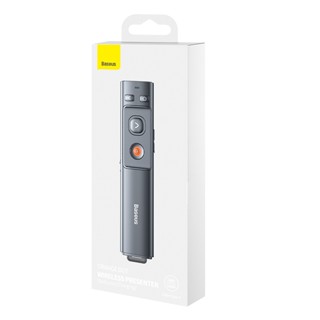 Bút trình chiếu Baseus Orange Dot Wireless Presenter hỗ trợ 100m. 2.4GHz USB/Type C dùng pin