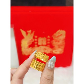 nhẫn cưới chạm đồng tiền mạ 24.k