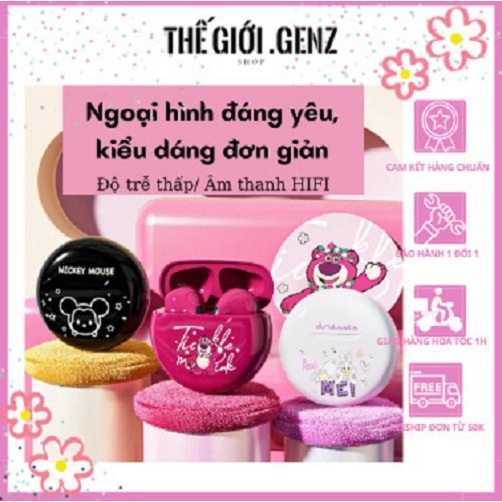 Tai Nghe Bluetooth Disney CE-603V Hình Gấu Dâu, Mickey Dễ Thương Cho Bé (GENZ SHOP)