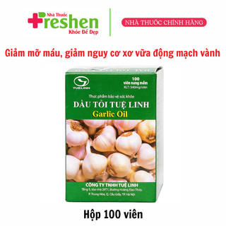 Dầu Tỏi Tuệ Linh hỗ trợ giảm mỡ máu, giảm nguy cơ xơ vữa động mạch vành (100 viên)