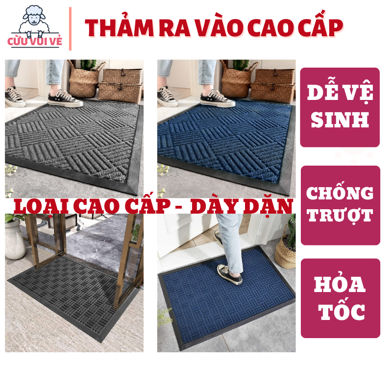 Thảm Cửa Ra Vào Nhà Loại Cao Cấp Lau Chân Giày Dép Dễ Dàng Làm Sạch