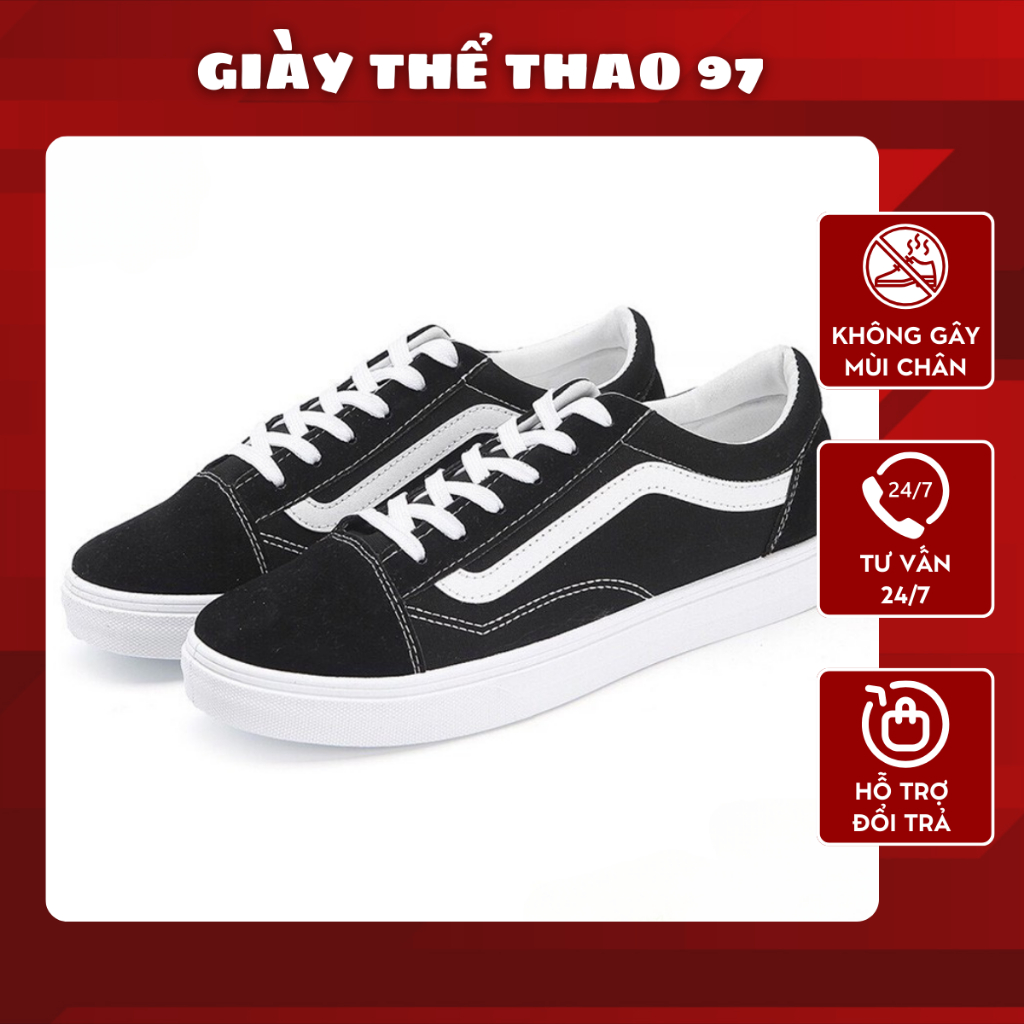 Giày thể thao vns old skool đen trắng cho cả nam và nữ được tặng hộp giày thể thao97