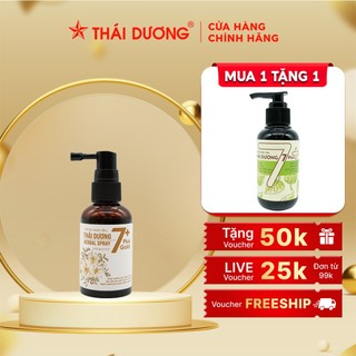 Combo Xịt mọc tóc dược liệu Thái Dương 7 Gold tặng Dầu gội Thái Dương 7 plus 100ml