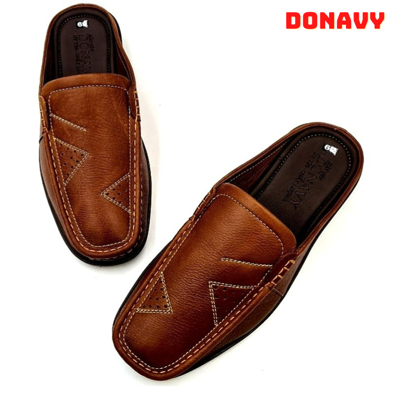 Giày Lười Nam Da Bò DONAVY, Kiểu 02 Tam Giác Thanh Lịch, May Đế Chắc Chắn - D.G2TG