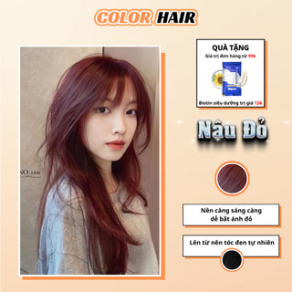 Nhuộm tóc nâu đỏ không gây khô sơ tóc,thuốc nhuộm tóc nâu đỏ,thuốc nhuộm tóc nâu, thuốc nhuộm tóc đỏ - Colorhair