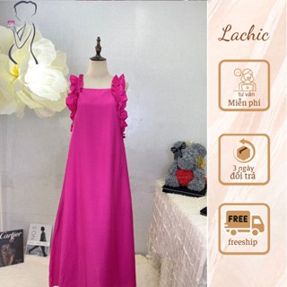  Váy bầu maxi thiết kế LACHIC cao cấp tơ tằm may 2 lớp 