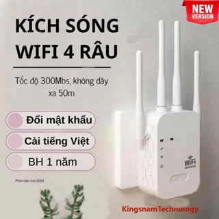 Kích sóng Wifi 4 râu tốc độ cao 300Mbs đổi mật khẩu gốc Mở rộng vùng phủ sóng Có cả phát Wifi từ dây Lan 1200Mbs