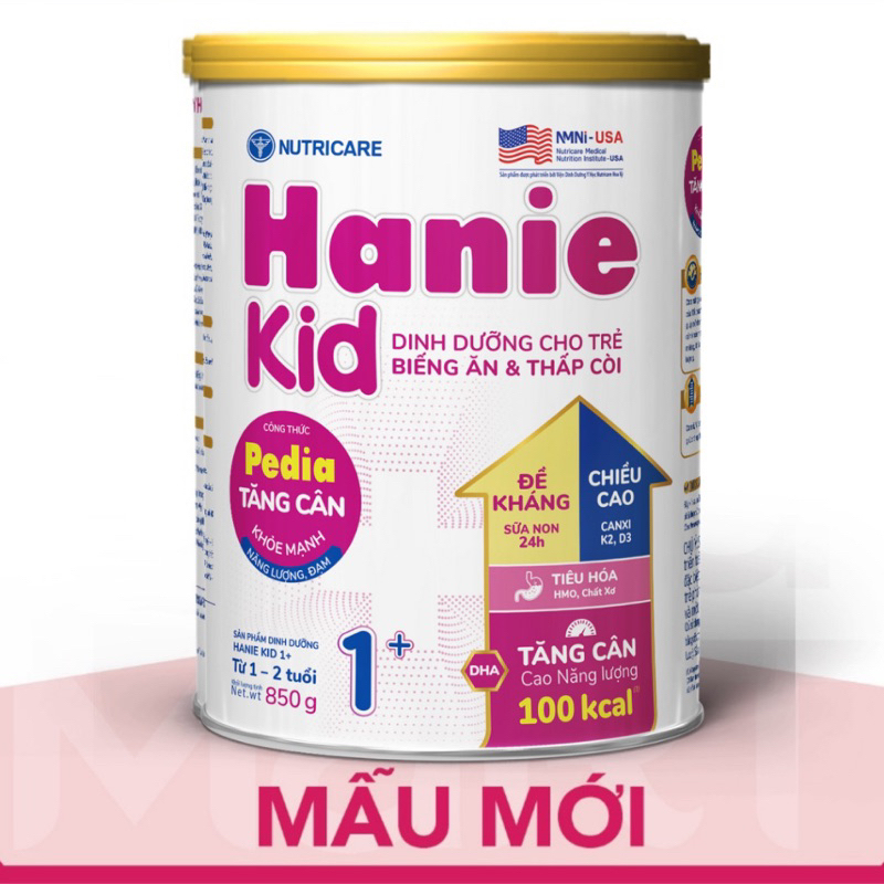 Sữa bột Nutricare Hanie Kid 1+ 800g [HSD 2025]- có ship hỏa tốc HCM
