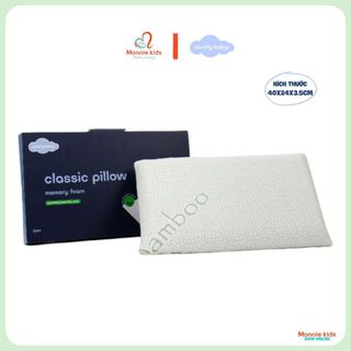 Gối cao su non cho bé Comfy Baby 24x40x3.5cm, gối nằm trẻ em sợi tre kháng khuẩn - Monnie Kids