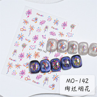 Sticker lụa nổi 5D pháo hoa-hình dán móng tay