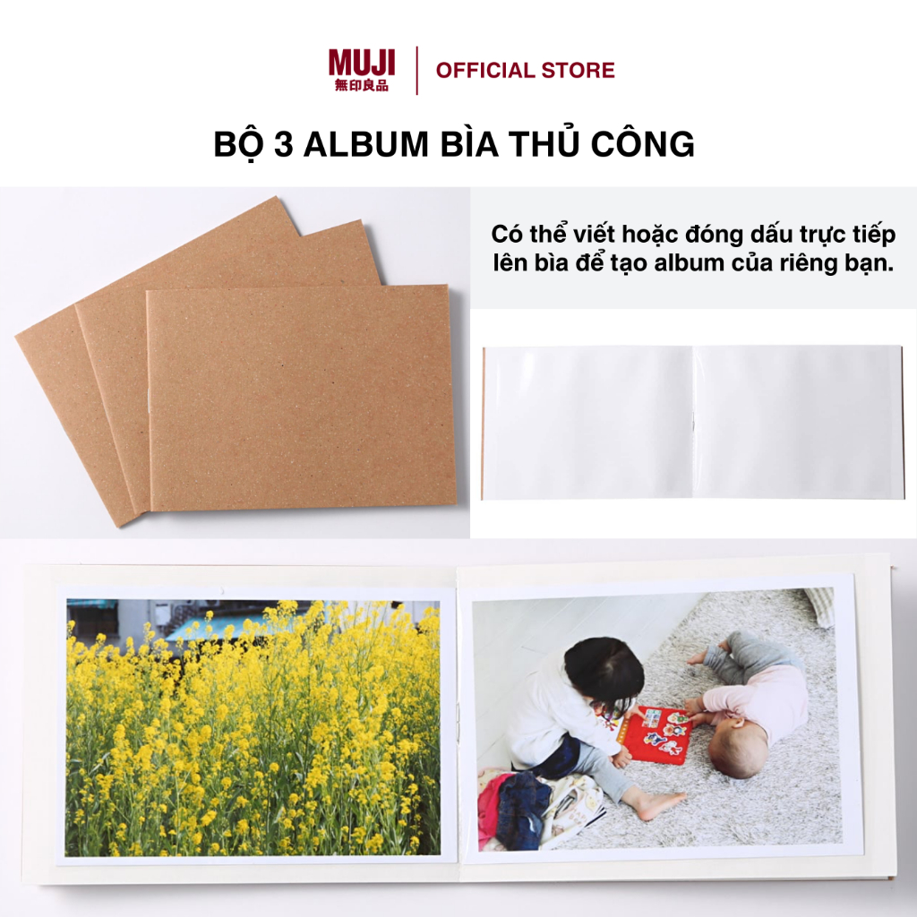 Bộ 3 Album Bìa Thủ Công MUJI