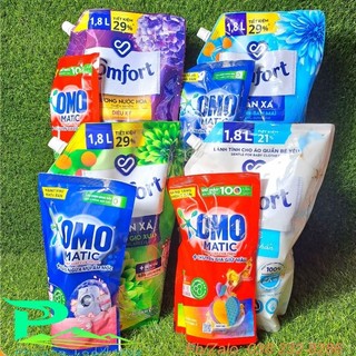 Nước xả vải Comfort - Túi 1.8L ( Kẹp KM Comfort Dịu nhẹ túi 250ml)