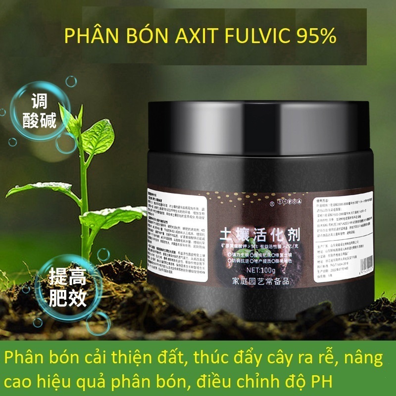Phân bón axit fulvic kali hòa tan trong nước, phân bón kích rễ, kích hoạt đất