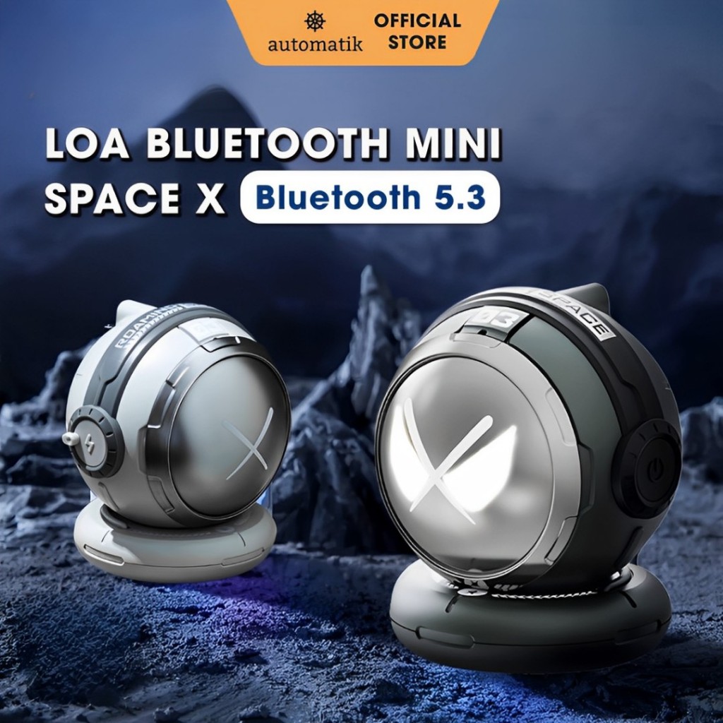 Loa Bluetooth Mini Nghe Nhạc Bass Mạnh, Loa Mini Bluetooth Có Đèn Phi Hành Gia Không Dây, Loa Bluetooth 5.3 - Automatik