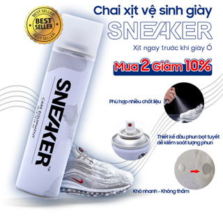 Chai xịt vệ sinh giày bọt Sneaker 300ml, dung dịch đánh và làm sạch, tẩy trắng giầy khô.
