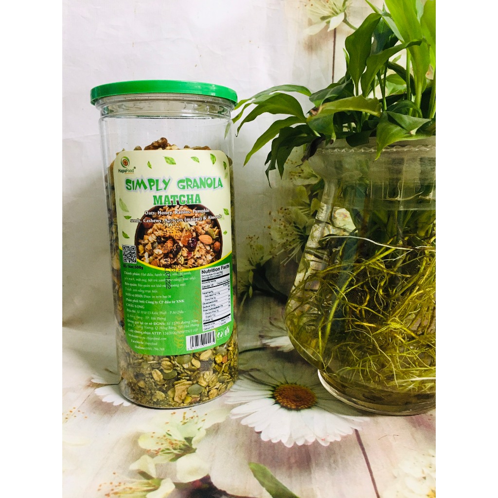 Simply Granola vị matcha HAPUFOOD 500g - dinh dưỡng, ngũ cốc giảm cân