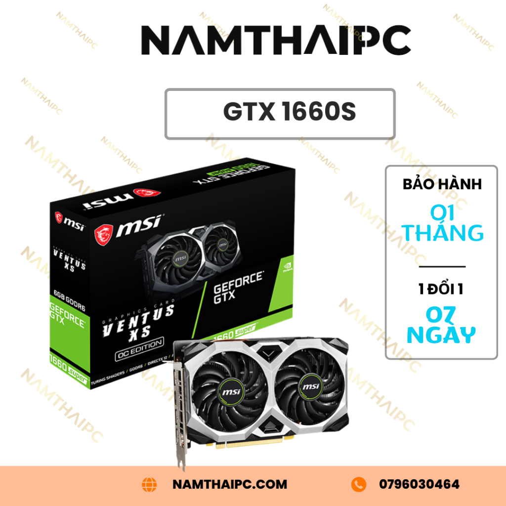 CARD MÀN HÌNH MSI GeForce GTX 1660 Ti VENTUS XS 6G OC, LIKE NEW BH 1 THÁNG