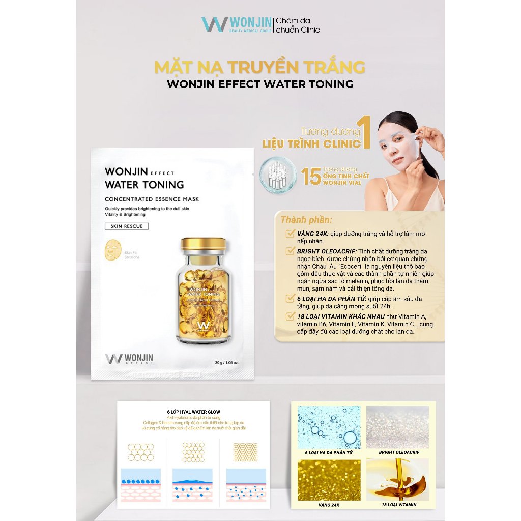 [Mã SGMST15K giảm đến 15K đơn 99K] Mặt Nạ Dưỡng Da Chuyên Sâu WonJin Mask 30g (1 Miếng) | BigBuy360 - bigbuy360.vn