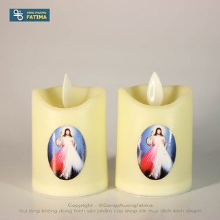 2 Cây Nến Điện Tử Trơn 5X7cm [Hình Ngẫu Nhiên - Không Cần Pin] - Nến Điện Công Giáo Đông Phương Fatima (NCDS-0167)