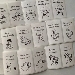 Tem niêm phong VỊT CUTE 30x50mm nhãn dán meme, sticker niêm phong có keo dán, thùng carton, gói hàng, ly trà sữa, đồ ăn
