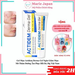 Gel mụn actidem derma gel ngăn giảm mụn mờ thâm dưỡng ẩm phục hồi da 18g việt nam