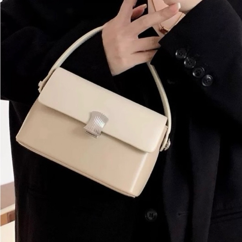 🌹 ORDER 🌹 Túi xách dáng vuông phối màu quai cầm 19cm