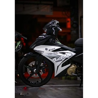 Tem Rời Decal chế - Mẫu MxKing - Xe Exciter 150 - Màu Trắng đen
