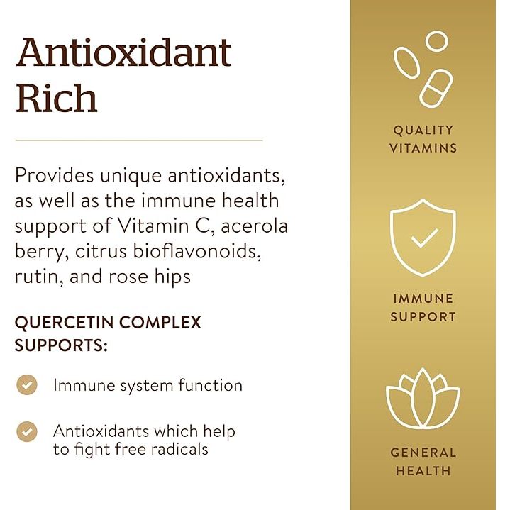 Viên Uống Hỗ Trợ Tim Mạch, Tăng Miễn Dịch, Chống Oxy Hóa Solgar Quercetin Complex with Ester-C Plus