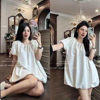 [A0.143] Váy Thô Be Xếp Ly Đính Nơ Hàng 2 Lớp Siêu Xinh