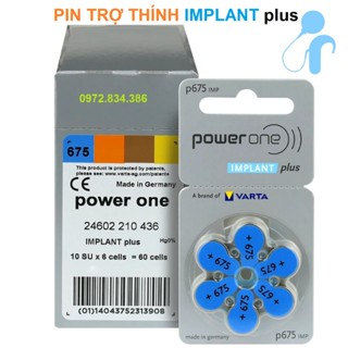 Pin Power One IMPLANT Plus 675 cho máy Điện cực ốc tai Hộp 10 vỉ (60 viên)