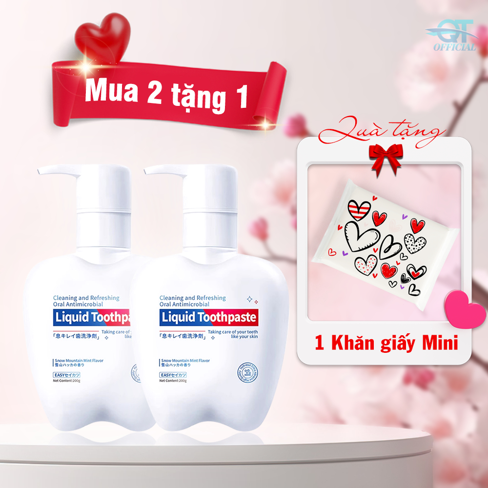 Kem đánh răng trắng răng giúp răng sáng bóng, hơi thở thơm mát, duy trì sức khỏe của nướu Liquid Toothpaste 200g