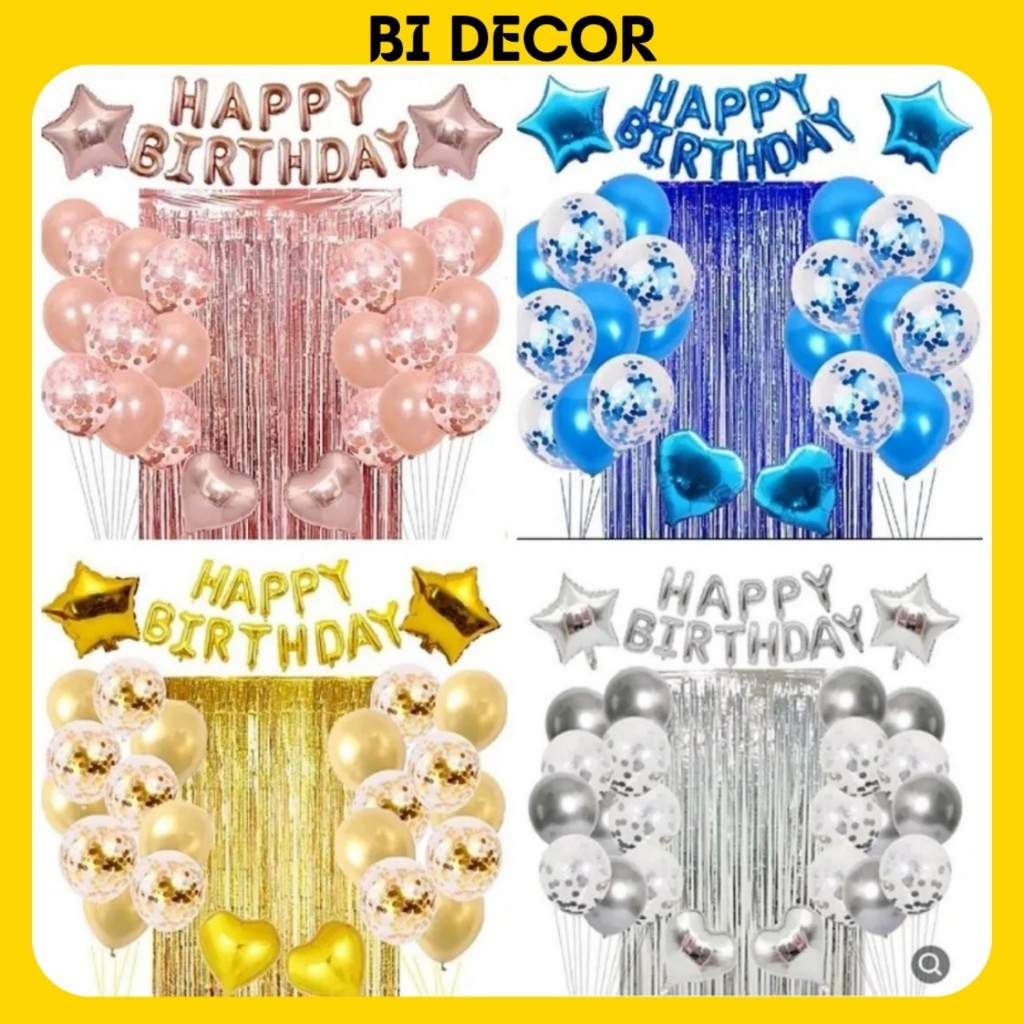 ( tặng bơm & keo dán ) Set bóng trang trí sinh nhật phong cách B99