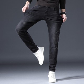 Quần jean nam đen trơn AHFASHION form slimfit ống đứng cao cấp sang trọng dễ phối đồ MENSWEAR PANTS