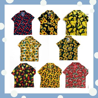 Áo sơ mi đi biển mã THKT004 , sơ mi hoa lá đi biển , đồ đi biển nam nữ , đồng phuc đi biển vãi kate mềm mát.