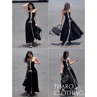Đầm nữ maxi cúp ngực đan dây - tharo clothing