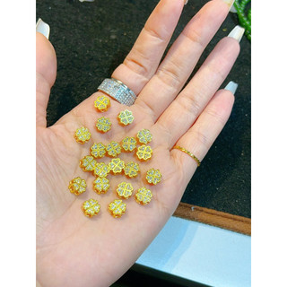 Charm mặt 4 lá đính full đá gold 10