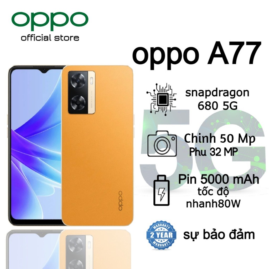 rẻ vô địch Oppo A77 mới 5G 2sim ram 8+3G rom 256G máy Chính Hãng, Bảo hành 12 tháng