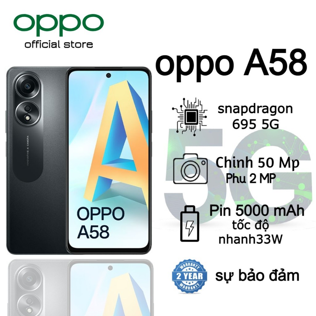 sốc sốc Oppo A58 máy mới 2sim ram 8G/256G, máy Chính Hãng - Bảo hành 12 tháng | BigBuy360 - bigbuy360.vn