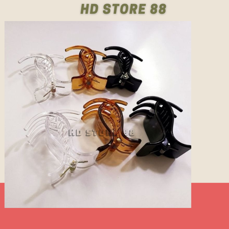 Kẹp tóc càng cua 3 răng 5 răng dẻo bền,to, 3 màu, đen, nâu trắng trong