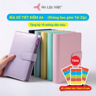 [HÀNG SIÊU HOT] Sổ Tiết Kiệm Đựng Tiền, quản lý chi tiêu, 6 còng chất liệu da PU, Nhiều màu sắc (Tặng 10 decal màu)