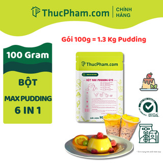 100g bột pudding 6in1 thucpham.com 30 vị làm pudding núng nính, thạch sữa, flan caramen, khúc bạch, panna cotta