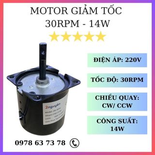 Động cơ giảm tốc mini - Motor giảm tốc 14W 30 vòng/ phút