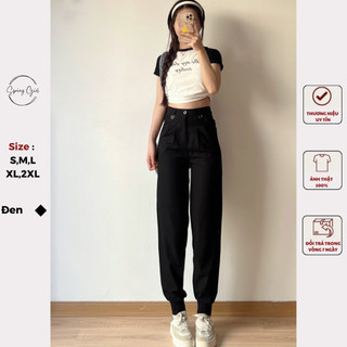  Quần jogger nữ bo gấu chất đũi mềm mát Spring Q911/P0/K34