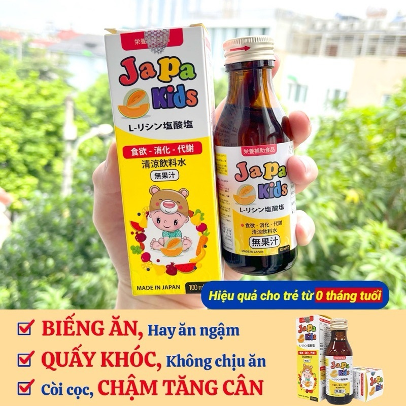 Siro ăn ngon Japa kid dành cho bé chai 100ml nhập khẩu Nhật Bản - Bé ăn ngon, tăng cân, tăng đề kháng