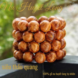 Vòng tay gỗ nu huyết long độc đáo, tràng 108 hạt gỗ huyết long siêu thấu quang, hàng tuyển chọn