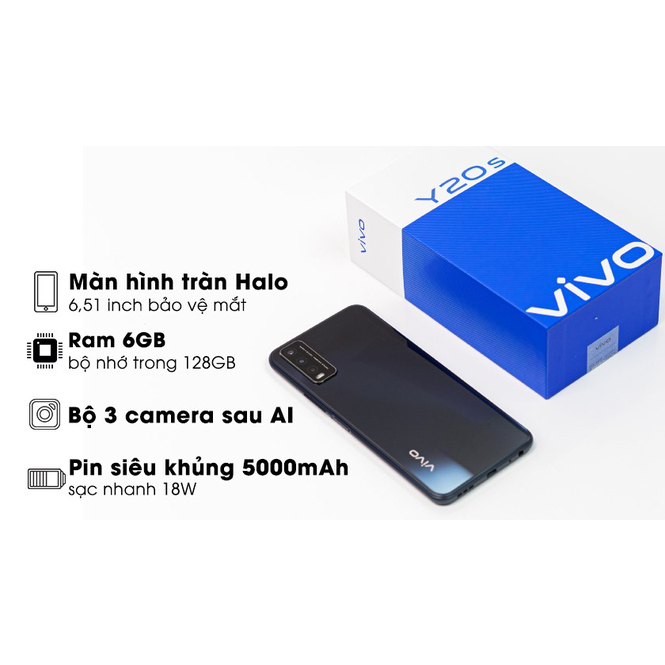 Điện thoại thông minh VIVO Y20s | RAM 6GB + ROM 128GB | Máy ảnh trí tuệ nhân tạo 13MP | BigBuy360 - bigbuy360.vn