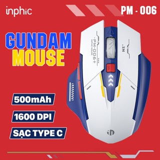 Chuột Inphic M6P Gundam [CLICK KHÔNG TIẾNG ĐỘNG] chuột gaming không dây sạc nhanh TypeC 1600DPI