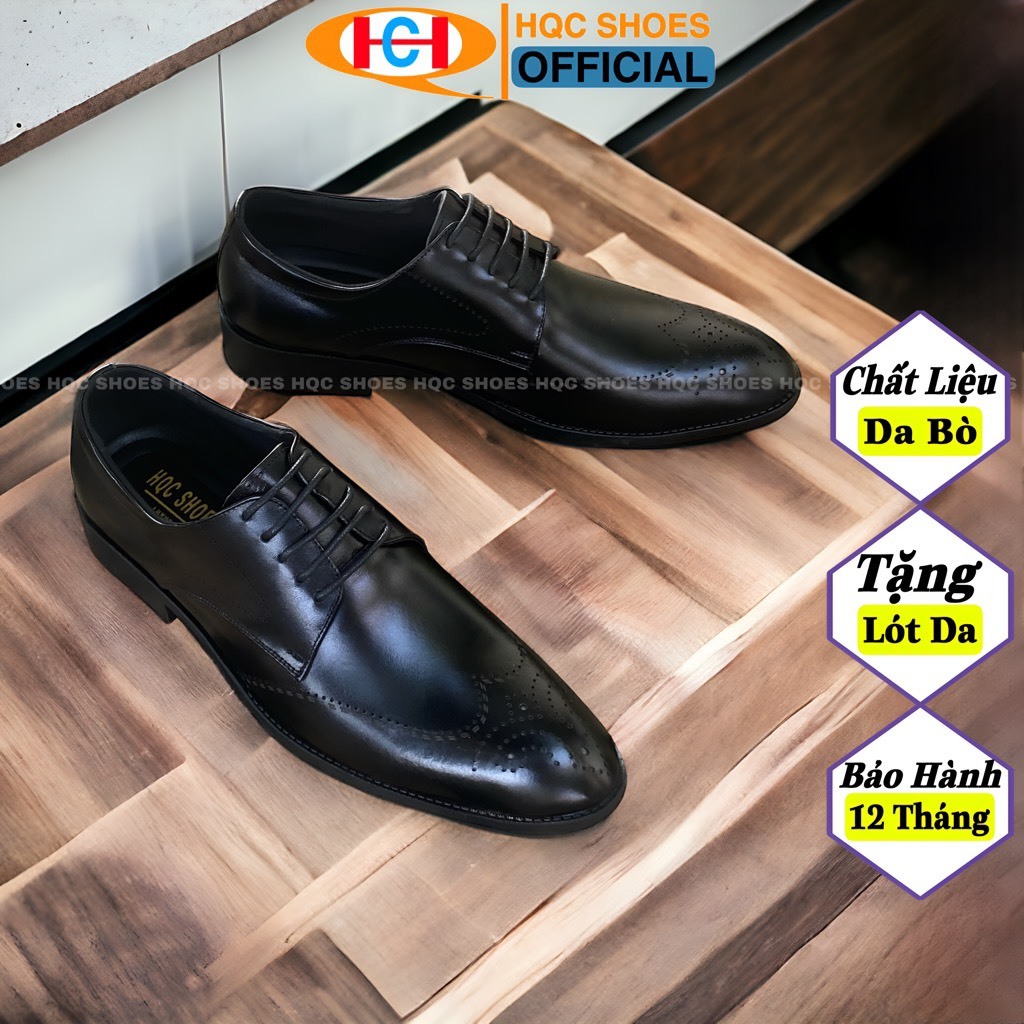 Giày da nam công sở da bò nguyên tấm bảo hành 1 năm HQ0160