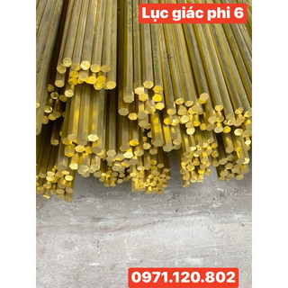 Thanh đồng lục giác phi 6mm dài 1m
